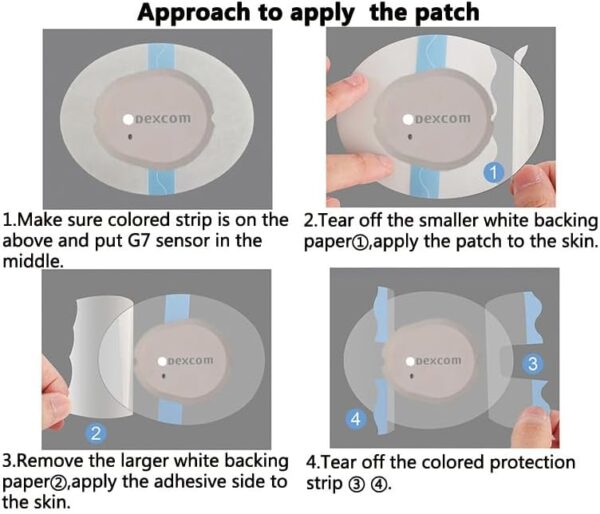 G7 Adhesive Patches Waterproof – 40 Pack Transparent Water-Resistant Adhesive Patch G7 Overpatch Stickers Invisible Long Lasting to 10 Days-HECHUAN - Image 3